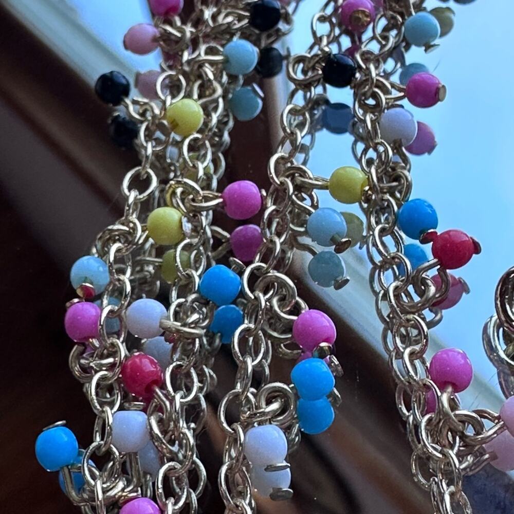 Talbots - Festive multicolored double strand rainbow bead necklace - Picture 6 of 8